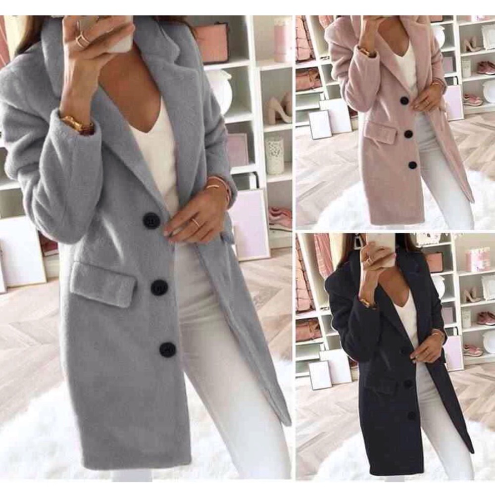 Long Solid Elegant Vintage Solid Jacket - image 1
